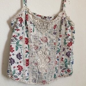 Floral lace tank top